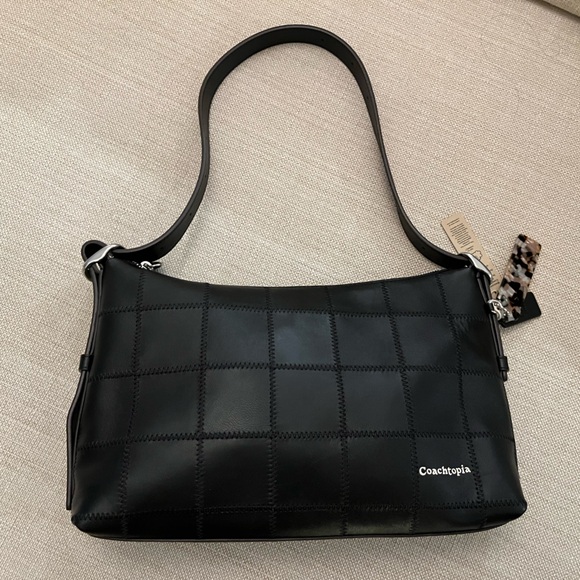 NWT Coachtopia Alter/Ego Shoulder Bag In Checkerboard Upcrafted Leather Black - Picture 5 of 7